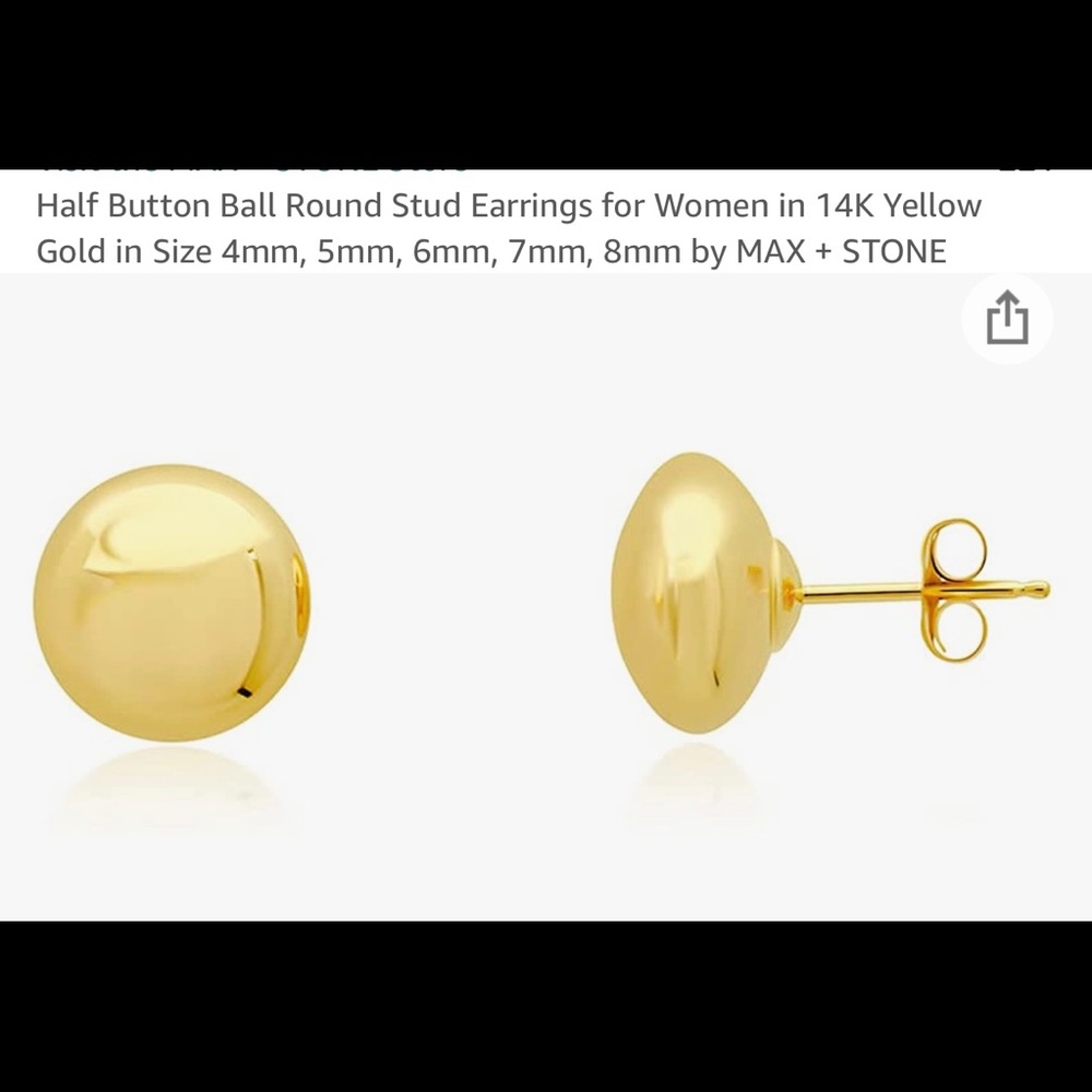 4mm 14k solid yellow gold studs
